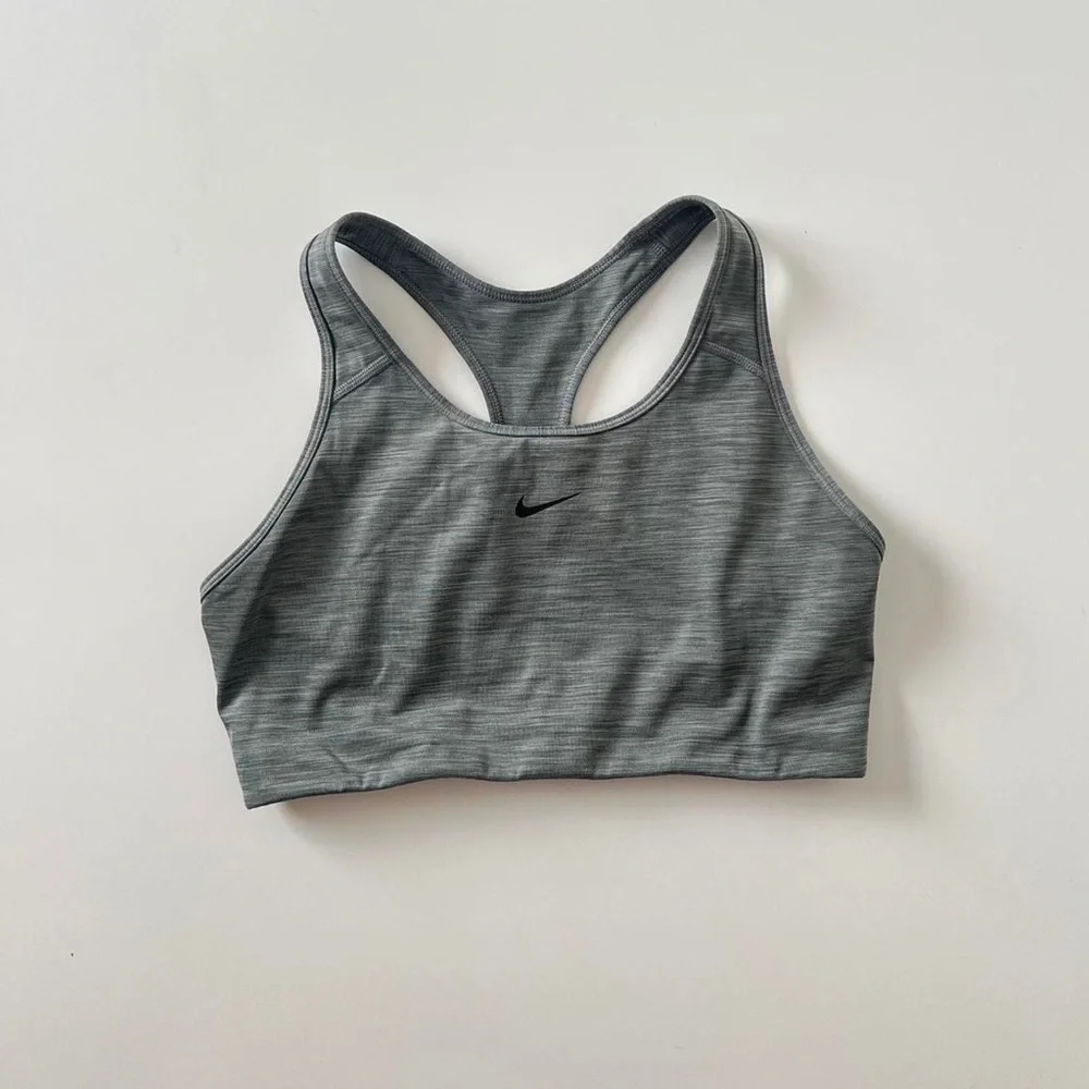 Nike grey dri-fit swoosh sports bra - Picture 3 of 8